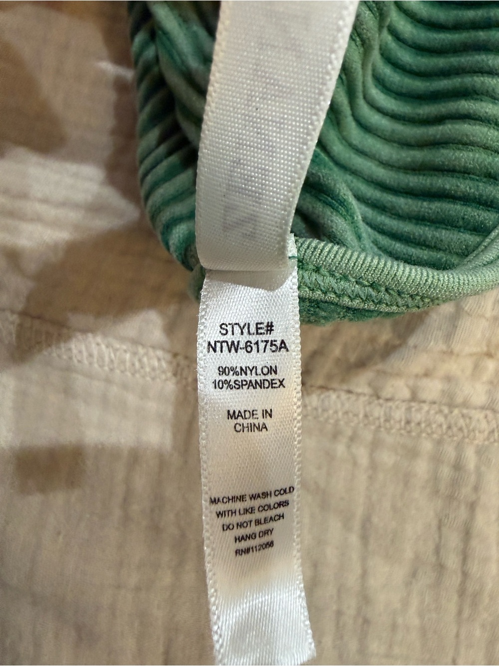 Zenana Set - Beige Gauze Jumpsuit, and Green Brami - S/M/L - Picture 15 of 15